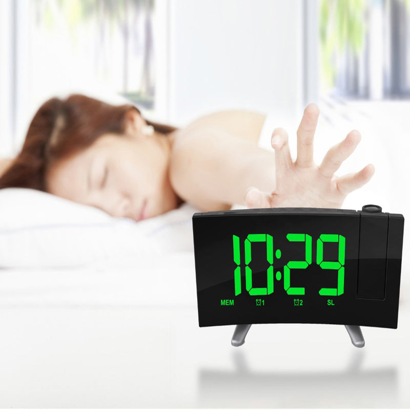 Sensitive LED Digital Projection Clock FM Radio Dual Alarm Clock With USB Charging Desktop Electronic LED Clock