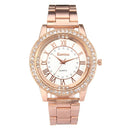 Men Women Crystal Rhinestone Plated Stainless Steel Analog Quartz Wrist Watch With Logo