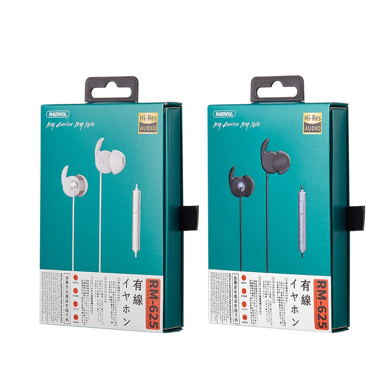 Remax RM-625 Metal Stereo In-ear Earphone 3.5mm Wired Earbuds Music Headphone with Mic