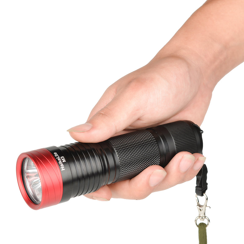 HaikeLite M3 3000 Lumens Flashlight 5 Modes 26650/26350/18650 Battery Work Lamp Camping Hunting Portable Torch Light