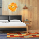 Loskii CC093 Creative Orange Wall Clock Mute Wall Clock Quartz Wall Clock For Home Office Decorations