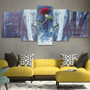 5Pcs Set Rose Modern Canvas Print Paintings Wall Art Pictures Home Decor Unframed