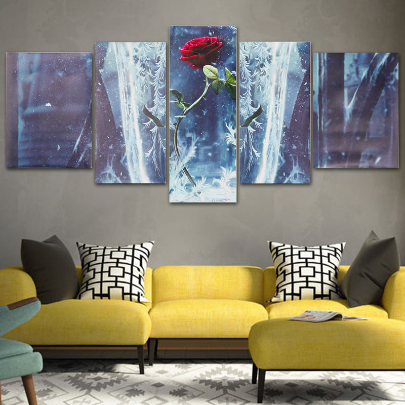 5Pcs Set Rose Modern Canvas Print Paintings Wall Art Pictures Home Decor Unframed