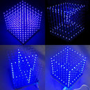 Geekcreit 8x8x8 LED Cube 3D Light Square Blue LED Flash Electronic DIY Kit