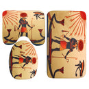 Waterproof Egyptian Style Shower Curtains With 12pcs Hooks Bathroom Toilet Rug Mat Set
