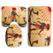 Waterproof Egyptian Style Shower Curtains With 12pcs Hooks Bathroom Toilet Rug Mat Set