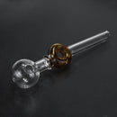 5inch Amber Ring Herb Pipe Glass Tube Filter Tool Holder Glassware Gift