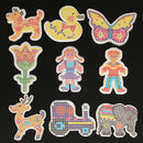 9Pcs Kids DIY Perler Pegboard Creative Templates Educational Crafts Beads Toys