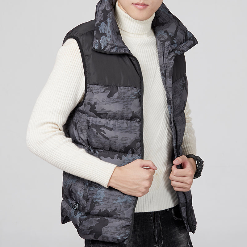 Electric Vest Heated Cloth Jacket USB Warm Heating Pad Body Winter Warmer Gray