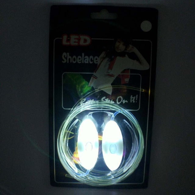 1 Pair LED Light Bestselling 80CM Flash Luminous Fashionable Glass Fiber Cool Design Shoelaces