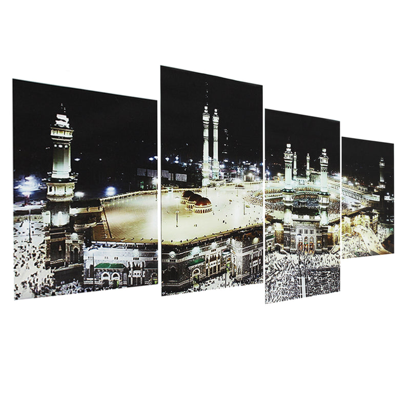 4Pcs Islamic Mecca Kaaba Hajj Poster Wall Art Canvas Print DIY Home Decor Paintings