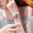 Deffrun 360 Watch Dial Rotate Unique Design Ladies Watch Stainless Steel Band Quartz Watch