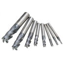 Drillpro 8pcs 2-12mm 4 Flutes Carbide End Mill Set Tungsten Steel Milling Cutter Tool