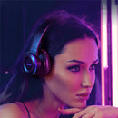 Picun B9 Wireless bluetooth 5.0 Headphone LED Stereo Bass Touch Control Earphone Support TF Card Mic for Mobile Phones