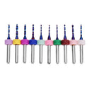 Drillpro 10pcs Upgrade 0.1-2mm Blue NACO Coating PCBCNC Drill Bit for Circuit Boards PCB Drill Bit