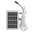 20W Solar Power USB Rechargeable Camping Light Bulb 5-Modes W/ Solar Panel 3m Cable