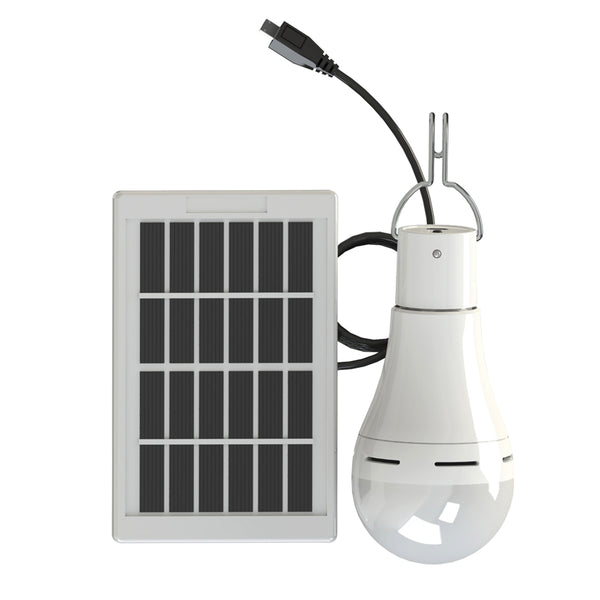 20W Solar Power USB Rechargeable Camping Light Bulb 5-Modes W/ Solar Panel 3m Cable