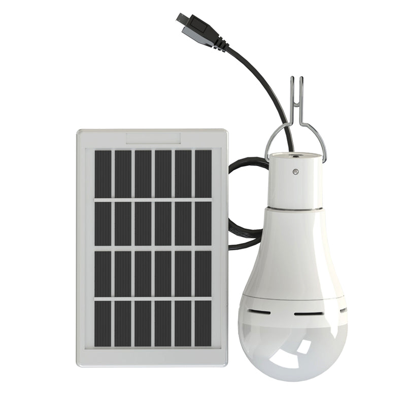 20W Solar Power USB Rechargeable Camping Light Bulb 5-Modes W/ Solar Panel 3m Cable