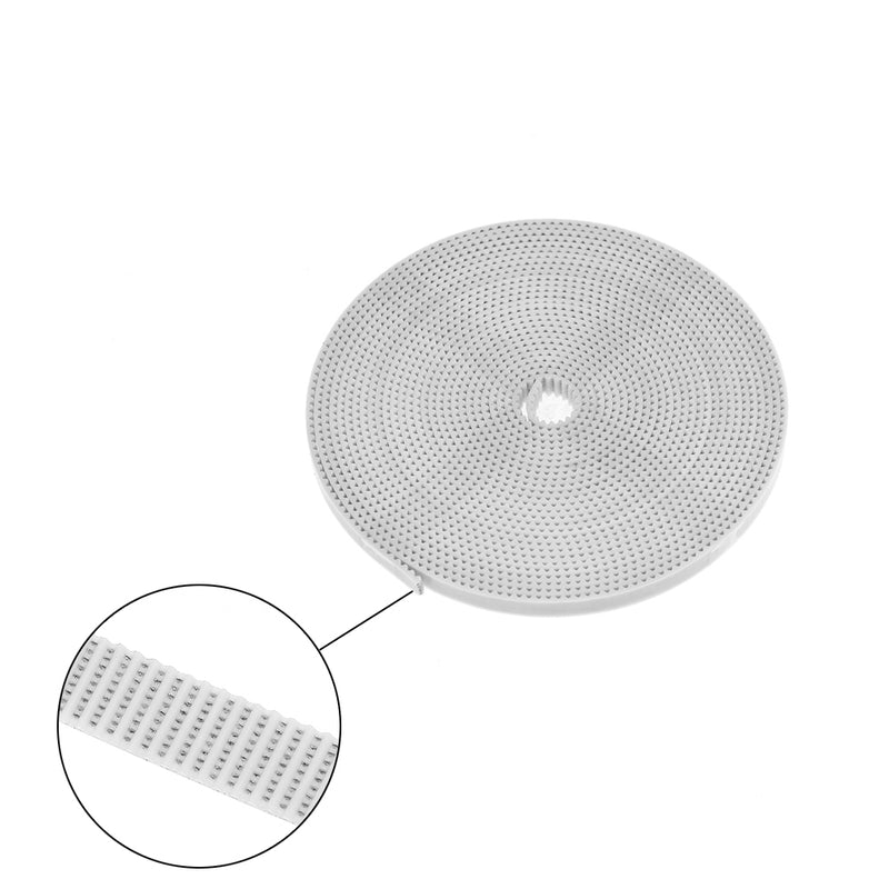TWO TREES 6mm/10mm Width PU White Timing Belt fiberglass Synchronous Belt with Steel Core 10M Long for 3D Printer