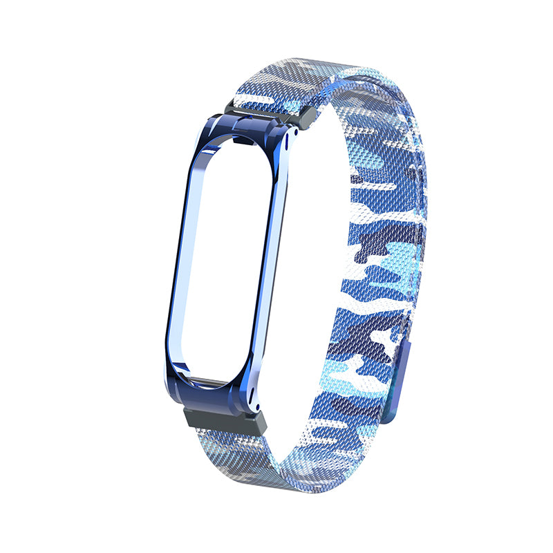 Camouflage Metal Watch Band Watch Strap Replacement for Xiaomi Miband 4