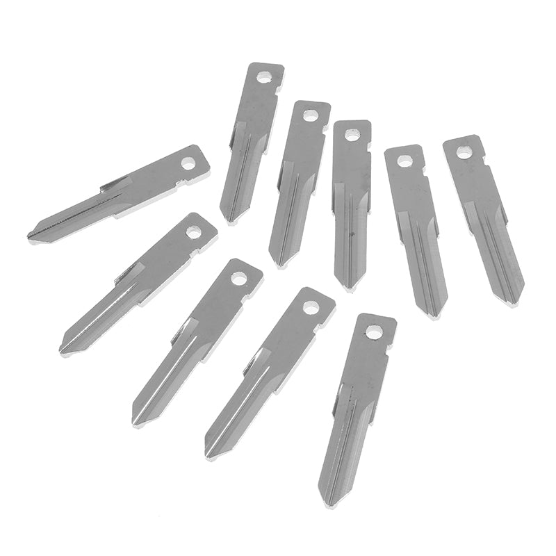 10Pcs Car VAC102 Uncut Key Blade for Renault Key Clip Shell Blank Replacement
