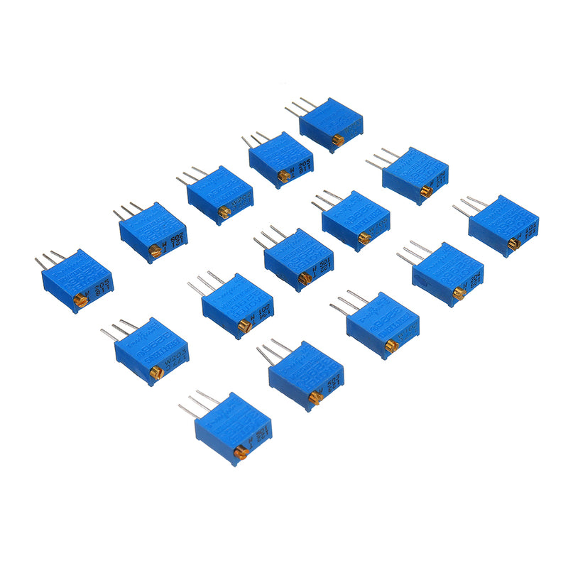 13Pcs 100R-1M 3296 Potentiometer Package 3296W Potentiometer Adjustable Resistor