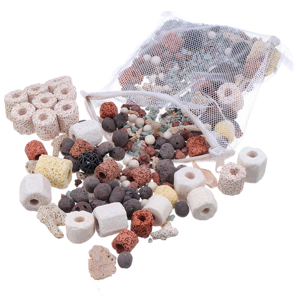 14 in 1 Aquarium Fish Tank Pond Biological Rings Bio Ball Filter Media Bag