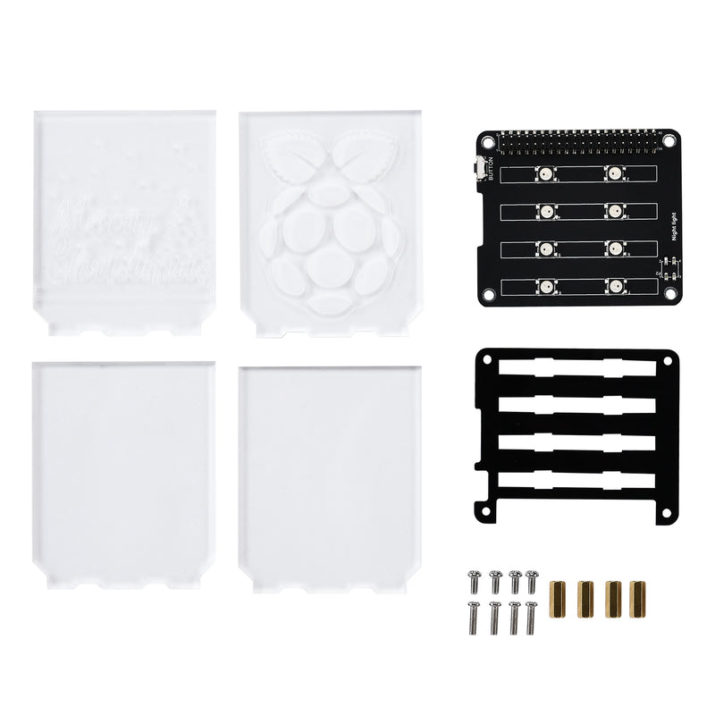 8 WS2812 RGB LED lights NightLight Hat Board For Raspberry Pi