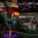 LED Car Interior Floor Lights Strip RGB 6M EL Optical Fiber Decoration Strip Light Lamp bluetooth App Control