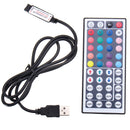 44 Key USB Remote Controller for 5V 5050 RGB LED Strip Light TV PC Back