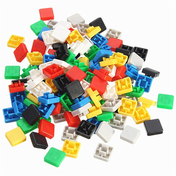 1400pcs Square Mixed Color Tactile Button Caps Kit For 12x12x7.3MM Tact Switches