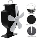 Black Fireplace 4 Blade Heat Powered Stove Fan komin Log Wood Burner Eco Friendly Quiet Fan Home Efficient Heat Distribution