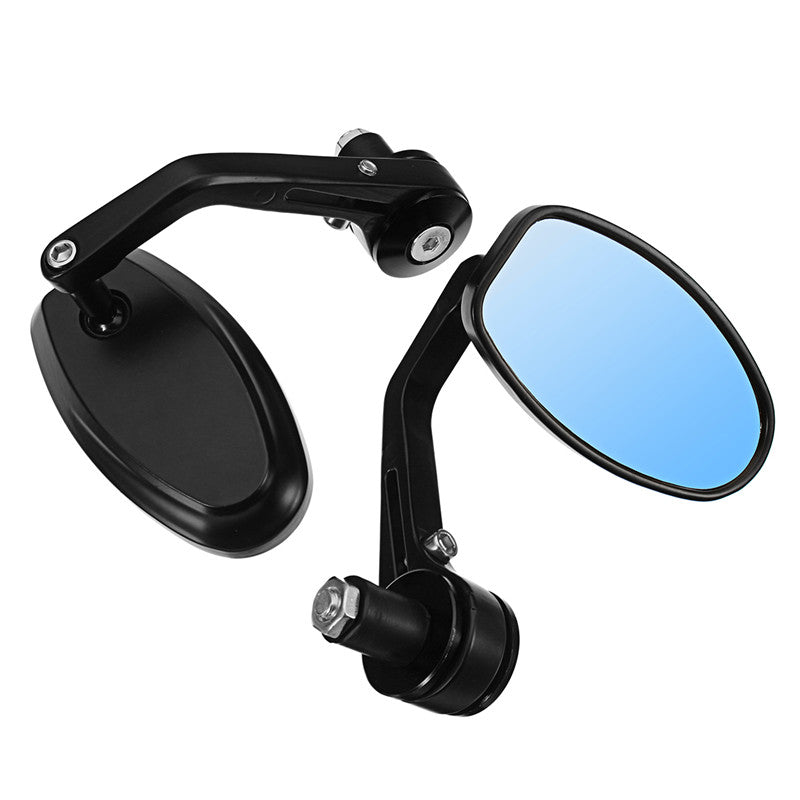 Flexible Motorcycle Aluminum Oval Rear View Mirrors 7/8 inch Handle Bar End