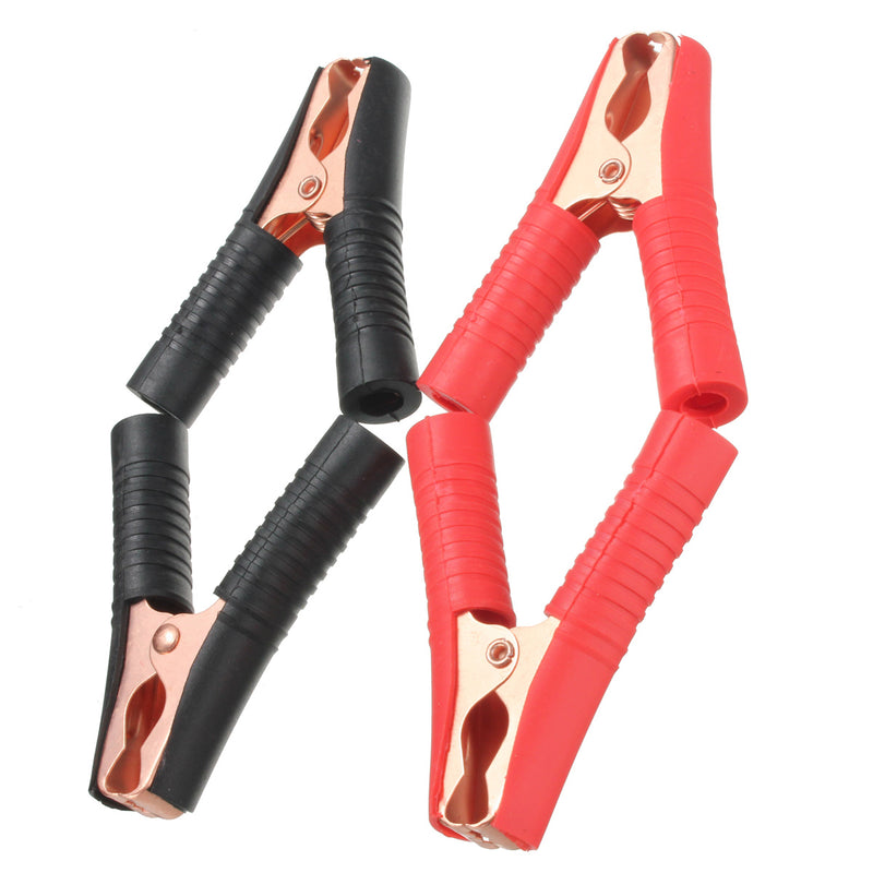 100A 90mm Black Red Durable Copper Plated Metal Battery Clips Alligator Clamps