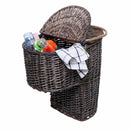 Wicker Handwoven Stair Step Storage Box Basket Baskets Container Carry With Handle