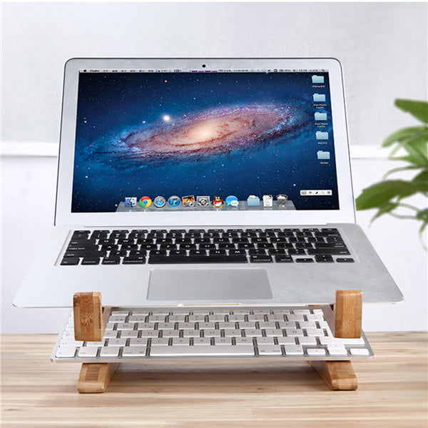 Multifunctional Wooden Detachable Desktop Stand Holder for Macbook Laptop Tablet Phone Keyboard