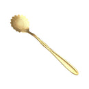 KCASA KC-FS04 Gold Flower Shape Stainless Steel Coffee Sugar Spoon Tea Spoon Ice Cream Tableware