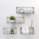 Iron Wall Shelf Mounted Storage Rack Organization Bedroom Kitchen Home Kid Room DIY Decoration Holder