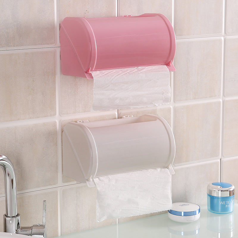 Plastic Waterproof Toilet Paper Holder Toilet Tissue Box Self Adhesive Bathroom Roll