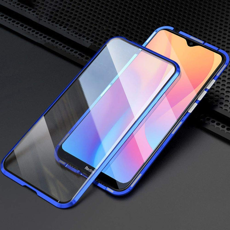For Xiaomi Redmi 8A Case Bakeey 360 Curved Screen Front+Back Double-sided Full Body 9H Tempered Glass Metal Magnetic Adsorption Flip Protective Case