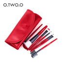 O.TWO.O 7Pcs Hot Red Makeup Brushes Set  Face Eye Makeup Brush Kit Soft Hair Multifunctional Cosmetic Brush