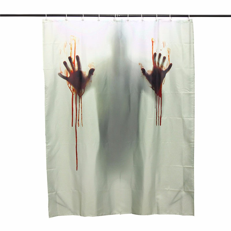 Halloween Horror Blood Bath Polyester Shower Curtain Bathroom Decor with 12 Hooks