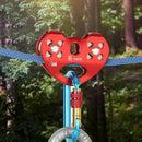 XINDA Double Shaft Climbing Pulley Aluminium Alloy 25KN Aerial Resue Pully EDC Survival Tool