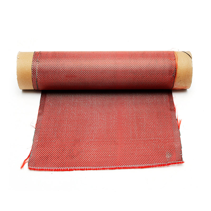 1m 3K 200g Red Carbon Fiber Hybrid Fabric Cloth Plain Weave Cloth High Strength for Building Bridge Construction Repair