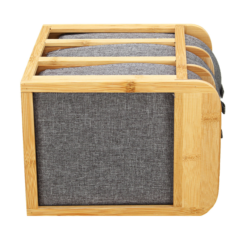Grey Multi-Layer Mini Bamboo Desktop Drawer Sundries Case Storage Box Organizer Living Room Decorations