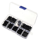 Suleve M2.5NP1 500Pcs M2.5 Nylon Screw Bolt Black Round Cross Screw Hex Nut Spacer Nylon PCB Assortment