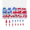 140Pcs 15 Squares Assorted Insulated Electrical Wire Terminal Crimp Cable Connector Spades Kit