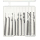 10pcs/Set Ball Nose End Milling Cutter Set Carbon Steel 1mm-3.175mm CNC Milling Cutter