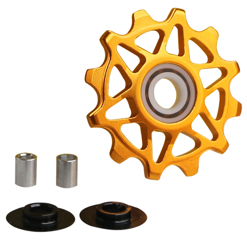 Qikour Cycling Bicycle Bike Rear Derailleur Ceramic Guide Pulley 12T Tooth Guide Wheel