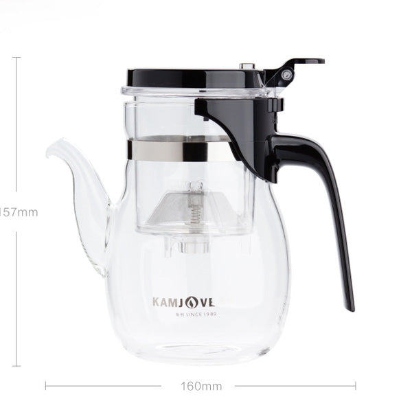 Crystal Clear Tea Glass Pot Tea Leaves Filtration Tea Pot Set